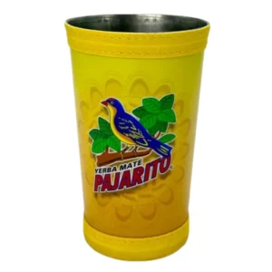 Calabassa Pajarito con Logo, Leather Cover Yellow, 200ml