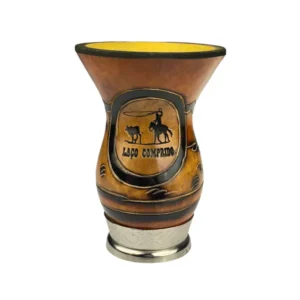 Cuia Yerbee Entalhada Metal Pequena 20